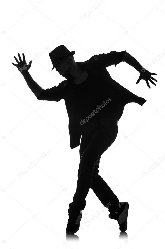 Silhouette of male dancer