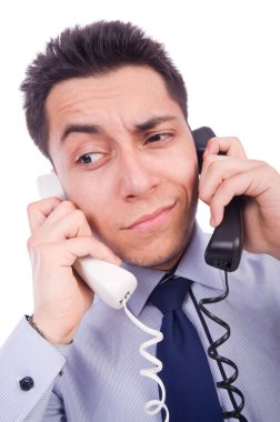 iki telefon ile deli adam
