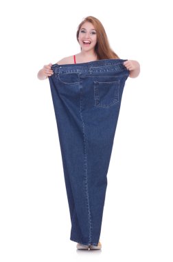 Büyük beden kot pantolon ile diyet kavramı