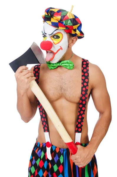 Clown met bijl — Stockfoto