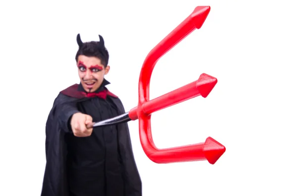 Hombre disfrazado de diablo en concepto de Halloween — Foto de Stock