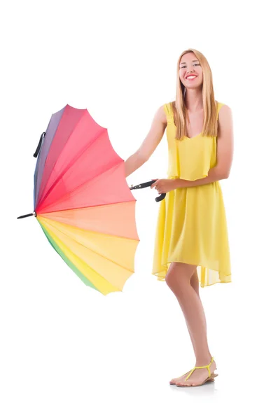 Woman with umbrella — Stock Photo, Image