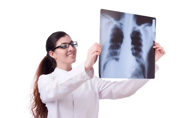 Woman doctor examining x-ray — Stock Photo, Image