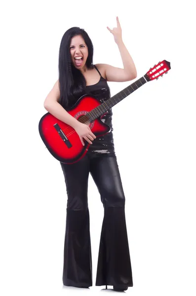 Mulher com guitarra — Fotografia de Stock