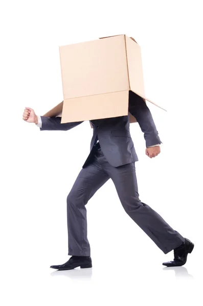 Businessman with box — Stock Photo, Image