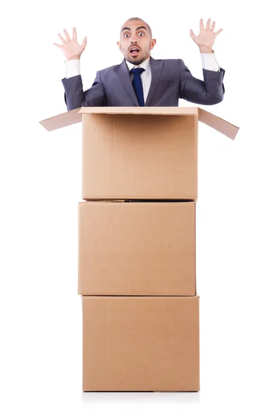 Om de afaceri cu cutii — Fotografie, imagine de stoc