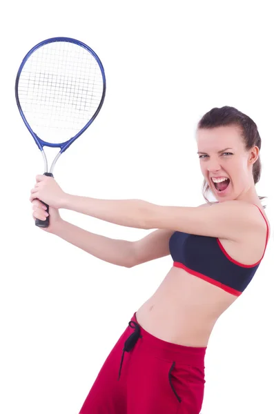 Femme jouant au tennis — Photo