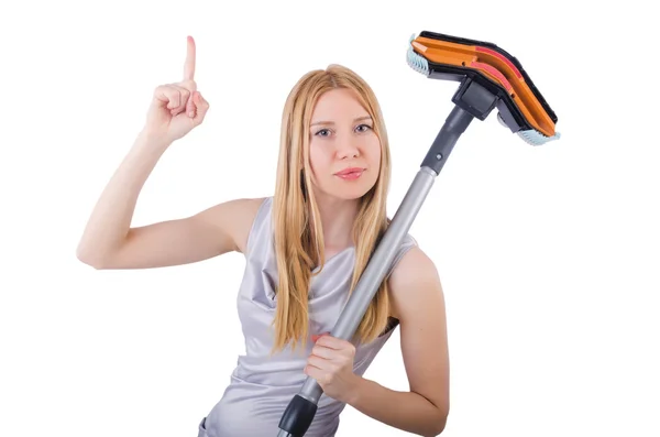 Mulher fazendo coisas de limpeza em casa — Fotografia de Stock