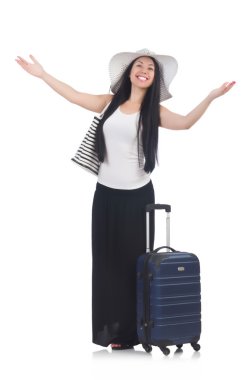 Genç bayan tatile hazırlanıyor.