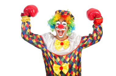 Boks eldivenleri ile palyaço