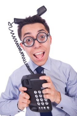 telefon ile deli adam