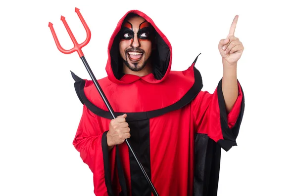 Man duivel in rood kostuum — Stockfoto