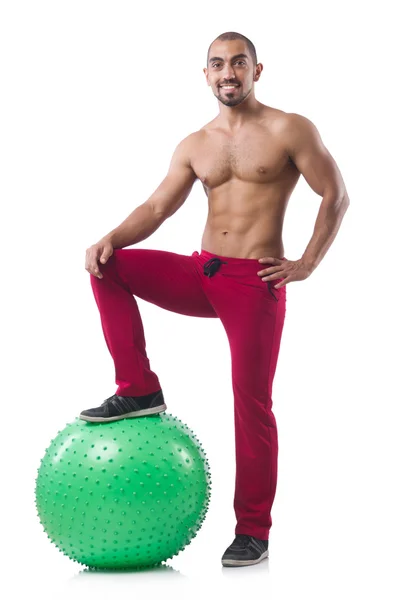 Man with swiss ball — Stock Photo, Image