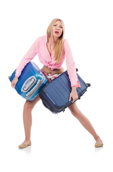 Woman preparing for travel on summer vacation — Stock Photo, Image