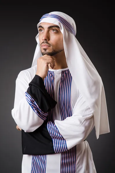 Arab man in deep thinking mode — Stock Photo, Image