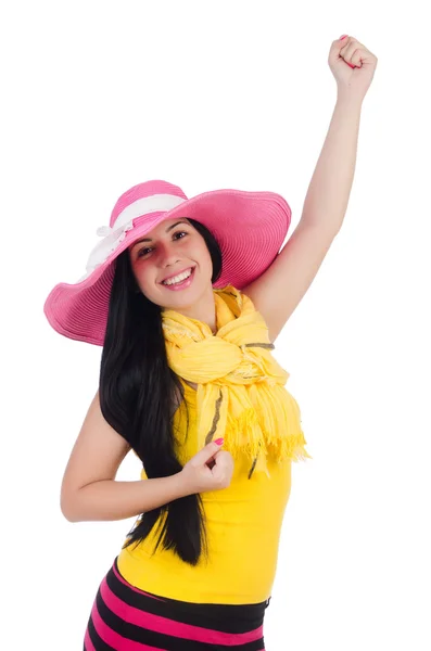 Woman wearing panama ready for summer vacation — Stock Photo, Image