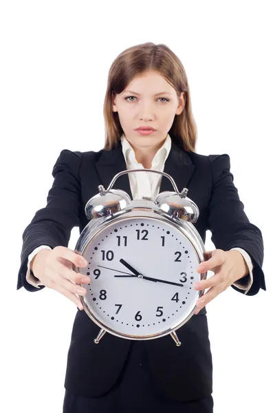 Mujer de negocios con reloj — Foto de Stock