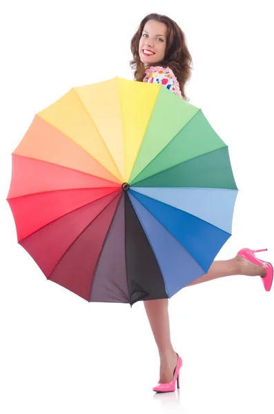 Woman with umbrella — Stock Photo, Image