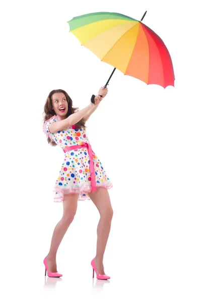 Femme avec parapluie — Photo