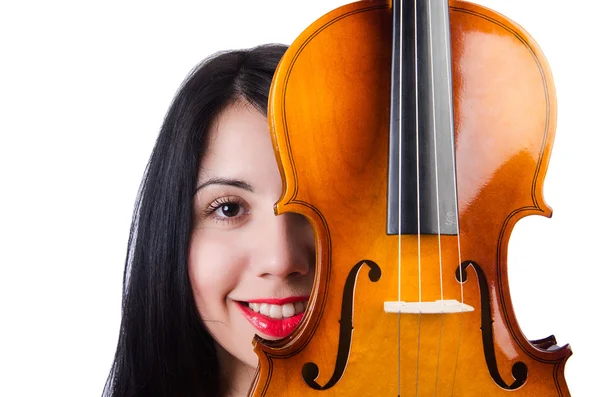 Молодая девушка со скрипкой — стоковое фото
