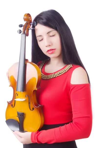 Chica joven con violín — Foto de Stock