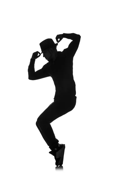 Silhouette del ballerino maschile — Foto Stock