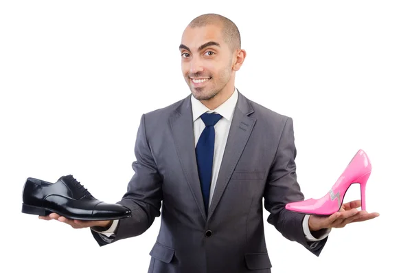 Empresario con elección de zapatos — Foto de Stock