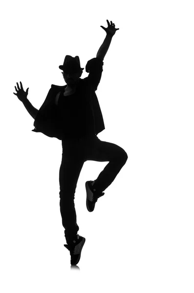 Silhouette of male dancer — Stock Photo, Image