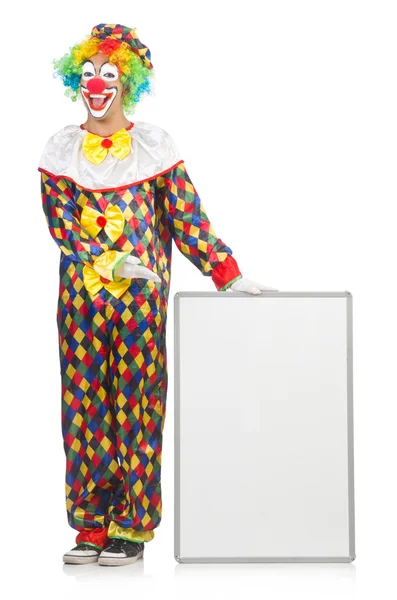 Clown con lavagna bianca — Foto Stock