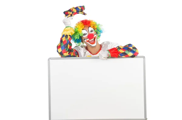 Clown con lavagna bianca — Foto Stock