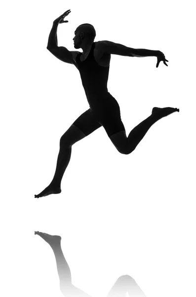 Silhouette del ballerino maschile — Foto Stock