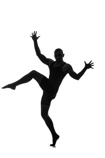 Silhouette del ballerino maschile — Foto Stock