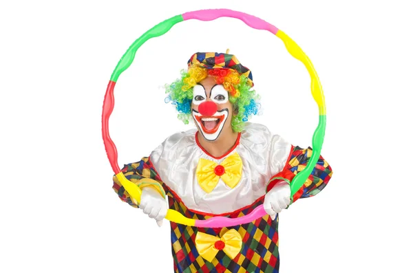 Клоун с обручем — стоковое фото