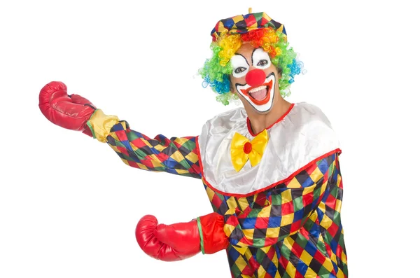 Clown con i guanti da boxe — Foto Stock