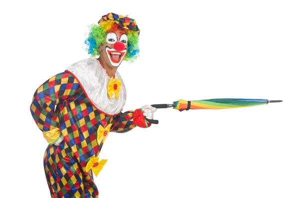 Clown met paraplu — Stockfoto