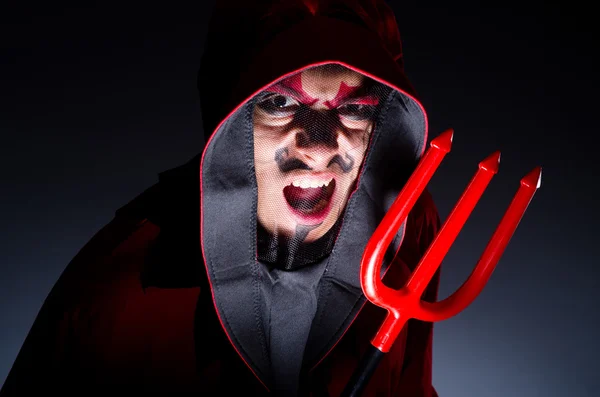 Man in devil costume in halloween concept — Stock Photo, Image