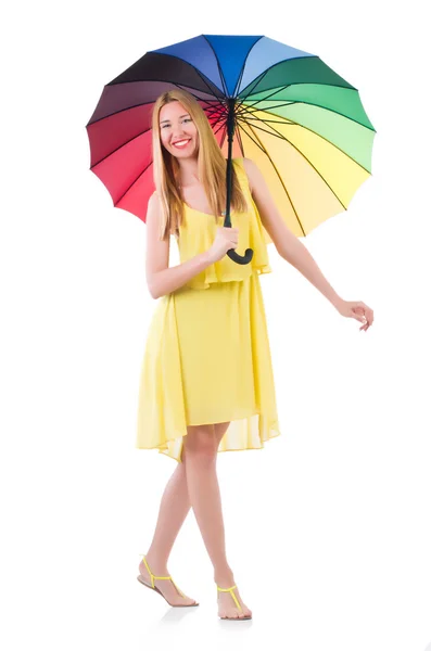 Frau mit Regenschirm — Stockfoto