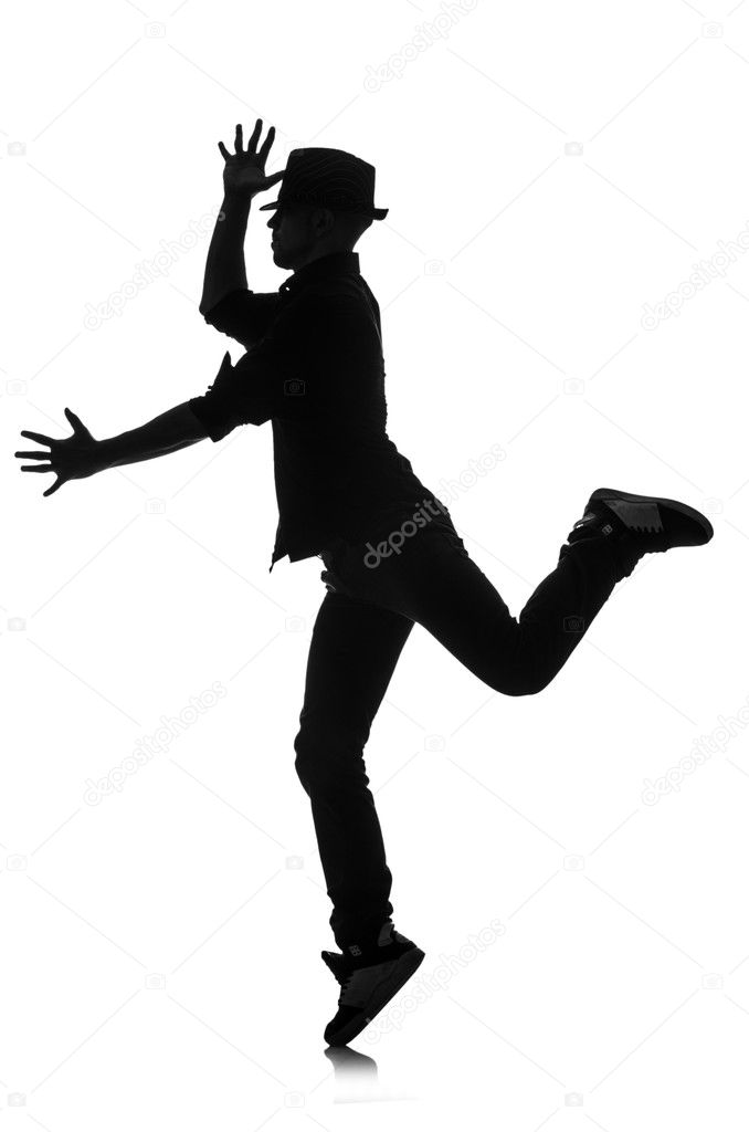 Silhouette of male dancer