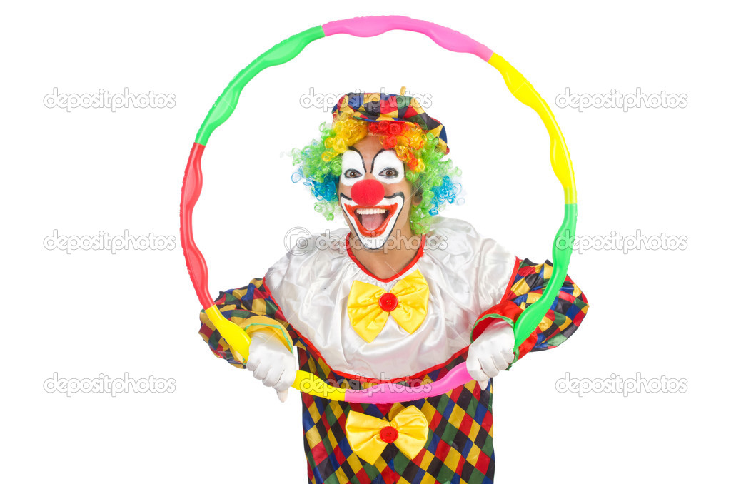 Clown with hula hoop