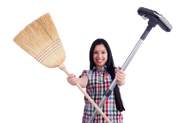 Young housewife doing housekeeping — Stock Photo, Image