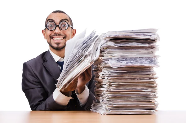 Hombre con mucho trabajo que hacer — Foto de Stock