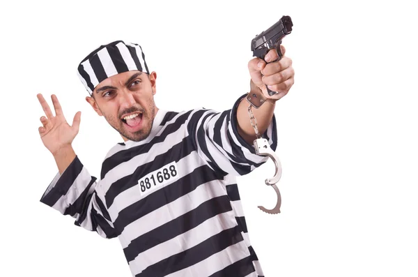 Prisoner with gun — Stock Photo, Image