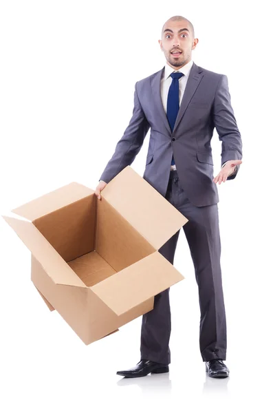 Empresario con caja — Foto de Stock