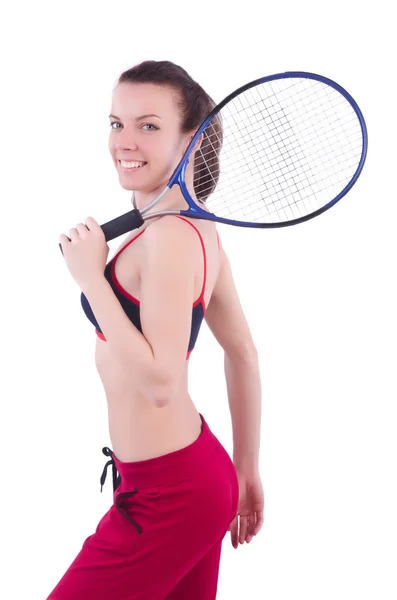 Vrouw met tennis — Stockfoto