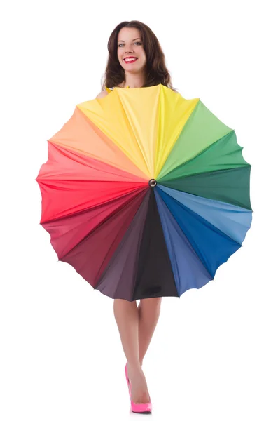 Woman with umbrella — Stock Photo, Image