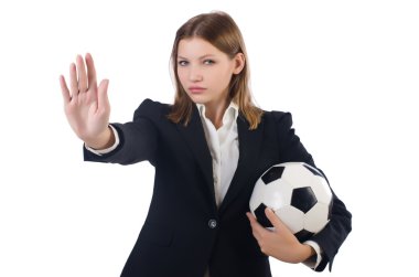 Futbol topu ile iş kadını