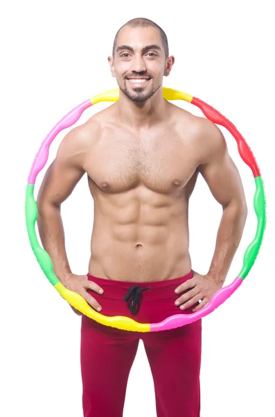 Hombre haciendo excesos con hula hoop —  Fotos de Stock