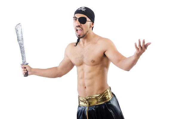 Uomo in costume da pirata nel concetto di Halloween — Foto Stock