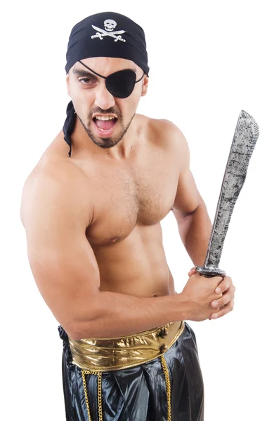 Uomo in costume da pirata nel concetto di Halloween — Foto Stock