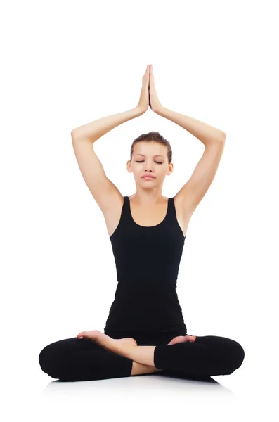 Woman in lotus pose — Stock Photo, Image